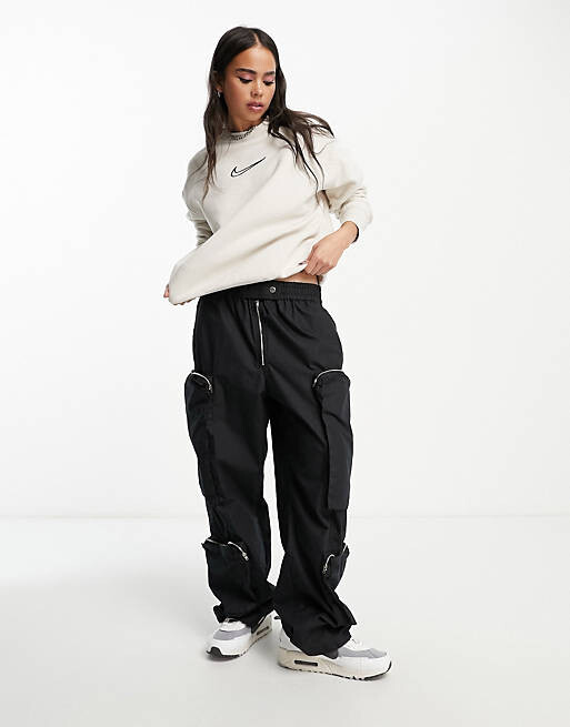 Светло-коричневый флисовый свитшот Nike Midi Swoosh phoenix
