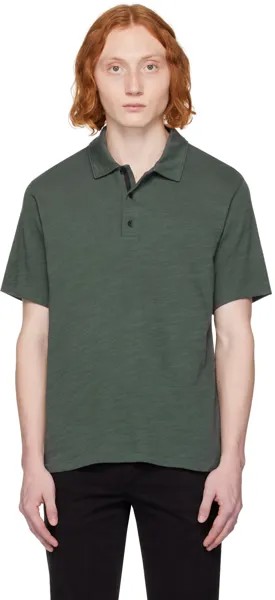 Зеленая классическая футболка-поло Flame Rag & Bone