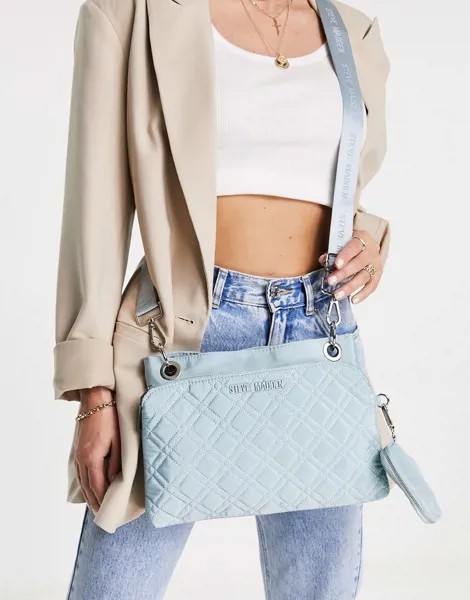 Голубая стеганая сумка через плечо Steve Madden Java-Голубой