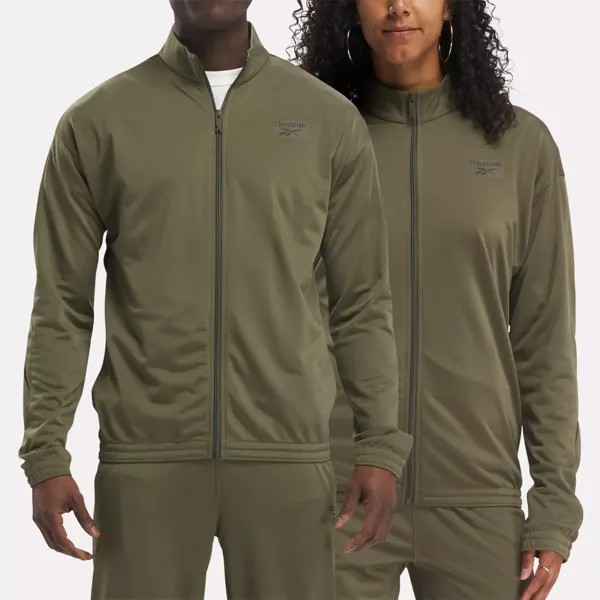 Вязаная спортивная куртка Reebok Identity Vector, цвет Army Green