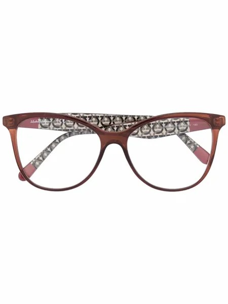 Salvatore Ferragamo Eyewear очки в круглой оправе с логотипом