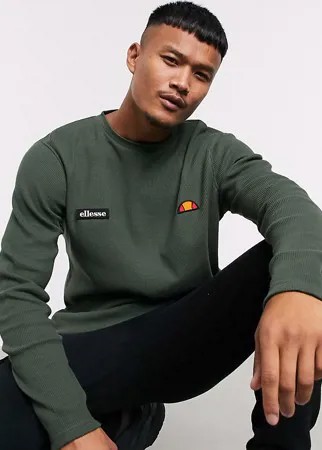 Лонгслив хаки из вафельного трикотажа ellesse эксклюзивно для ASOS-Зеленый