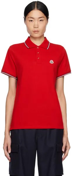 Рубашка-поло с красной нашивкой Moncler