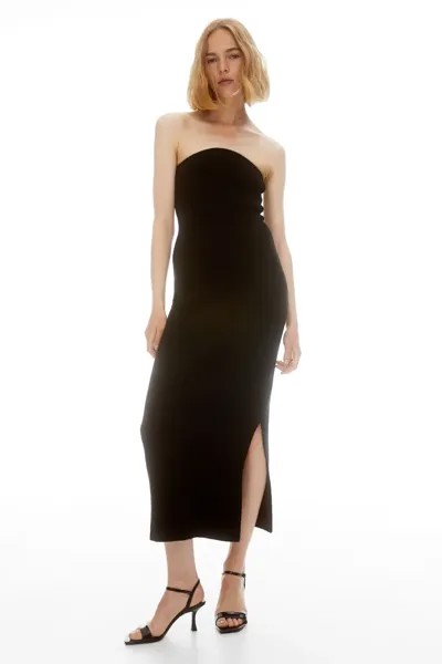 Вязаное платье-бандо H&M, черный