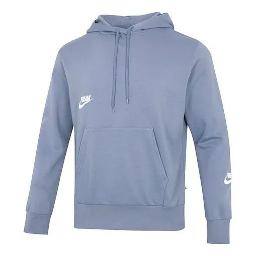 Толстовка Men's Nike Logo Printing Drawstring Hooded Casual Blue, синий
