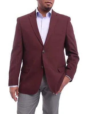 Бордовый эластичный пиджак Caravelli Classic Fit Hopsack из тканой ткани, спортивное пальто на двух пуговицах