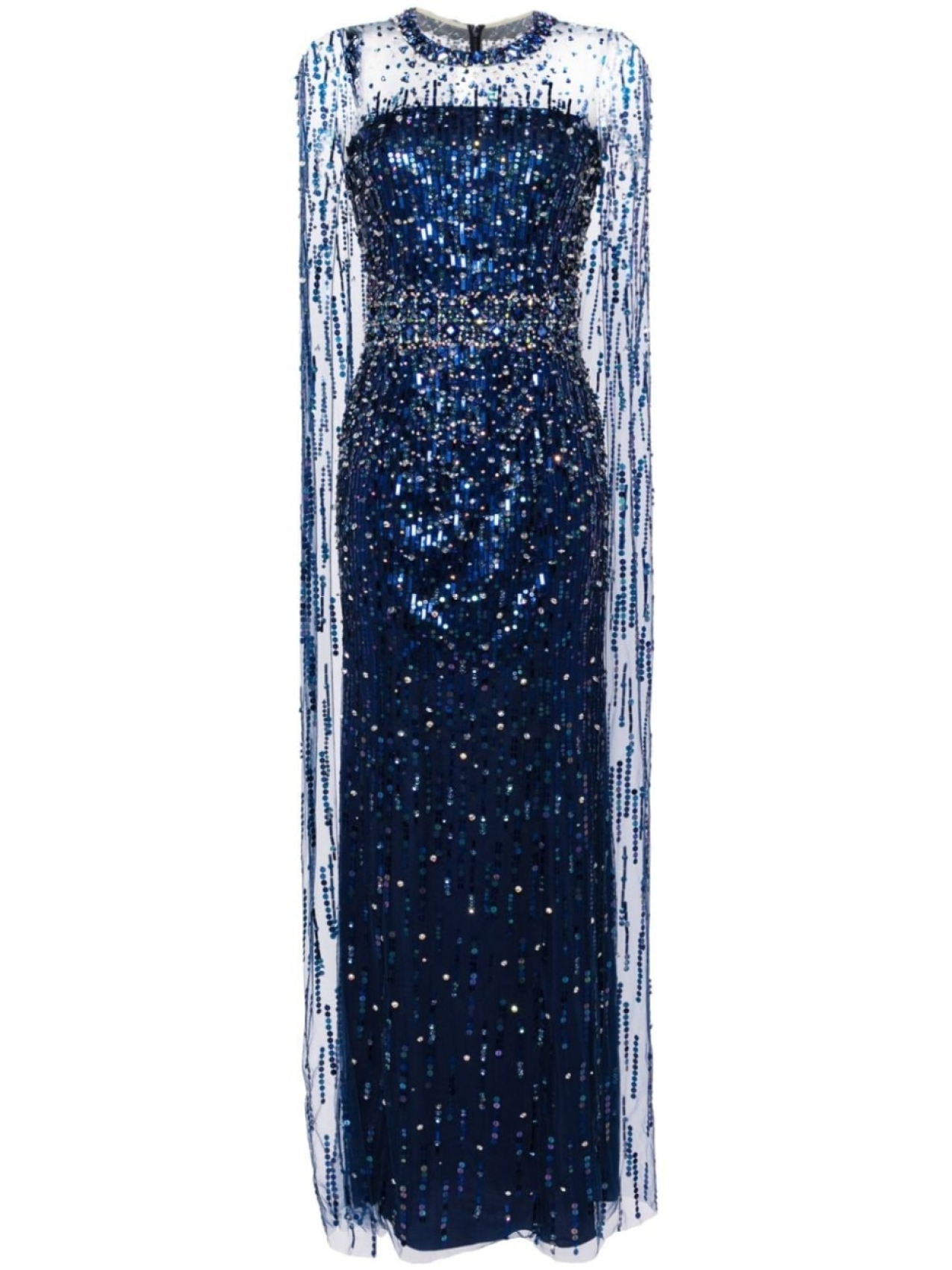 Вечернее платье Lux с кристаллами Jenny Packham, синий