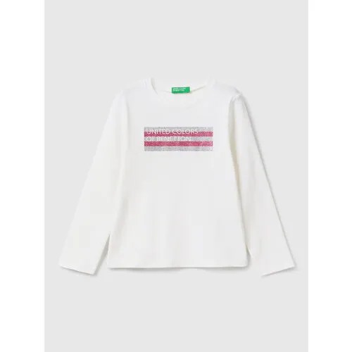 Лонгслив UNITED COLORS OF BENETTON, размер 110 (XS), бежевый