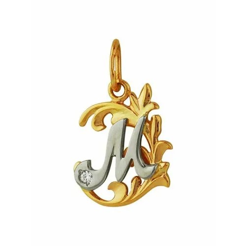 Подвеска GOLD CENTER, красное золото, 585 проба, фианит