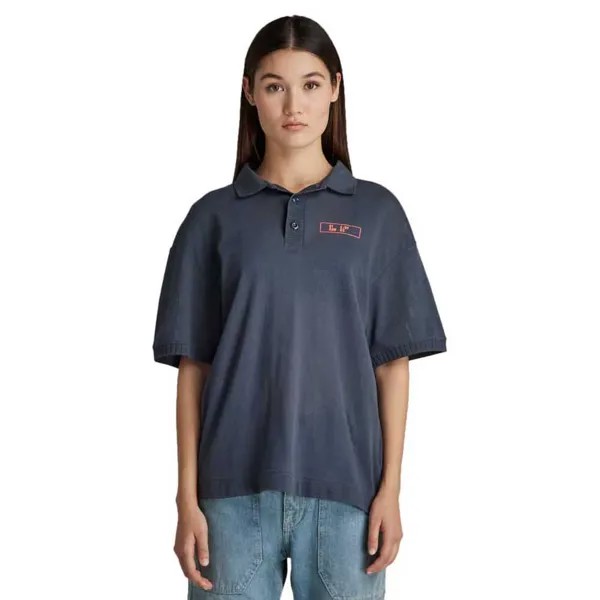 Поло с коротким рукавом G-Star Mesh Loose, синий