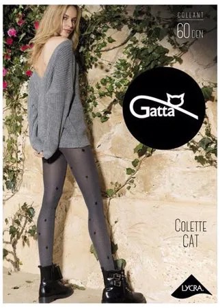 Колготки Gatta Colette cat 01, 60 den, размер 2S, Melange nero (серый)