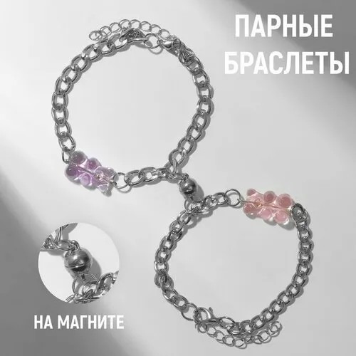 Браслет Queen Fair, пластик, розовый, фиолетовый