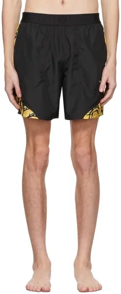 Черные плавательные шорты Barocco Versace Underwear