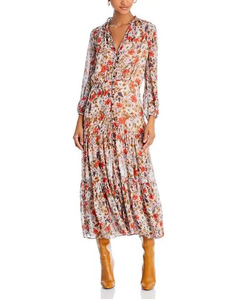 Платье миди с цветочным принтом Zovich Veronica Beard, цвет Multi