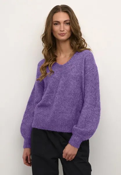 Свитшот Kaffe KASARLA V NECK, цвет heliotrope melange