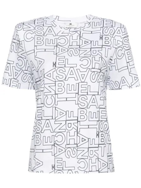 Elisabetta Franchi футболка с логотипом, белый