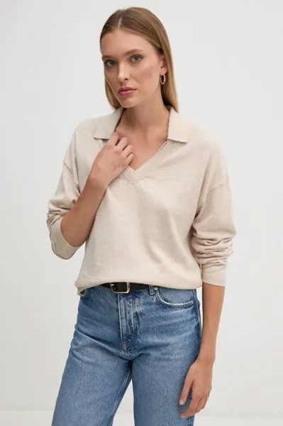 ISELA POLO свитер из смесовой шерсти Pepe Jeans, бежевый