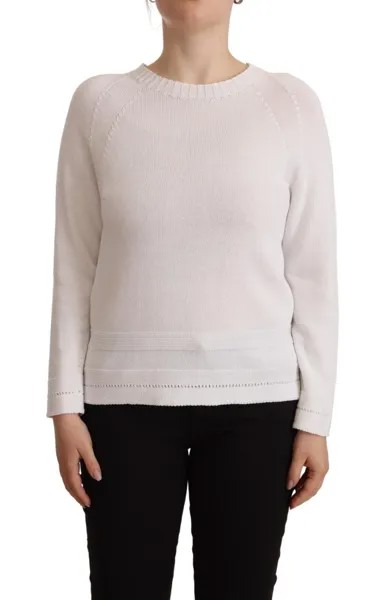 ALPHA STUDIO Свитер Белый пуловер с круглым вырезом и длинными рукавами s. IT40/US6/S 200 долларов США