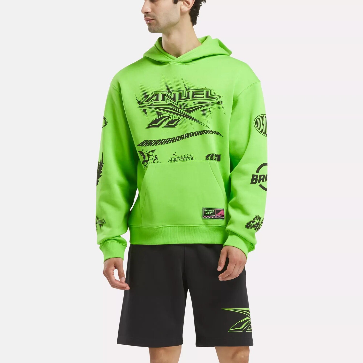 Толстовка Anuel AA Reebok, лайм