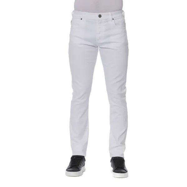 Trussardi Jeans Элегантные мужские джинсы из смесового хлопка, белый