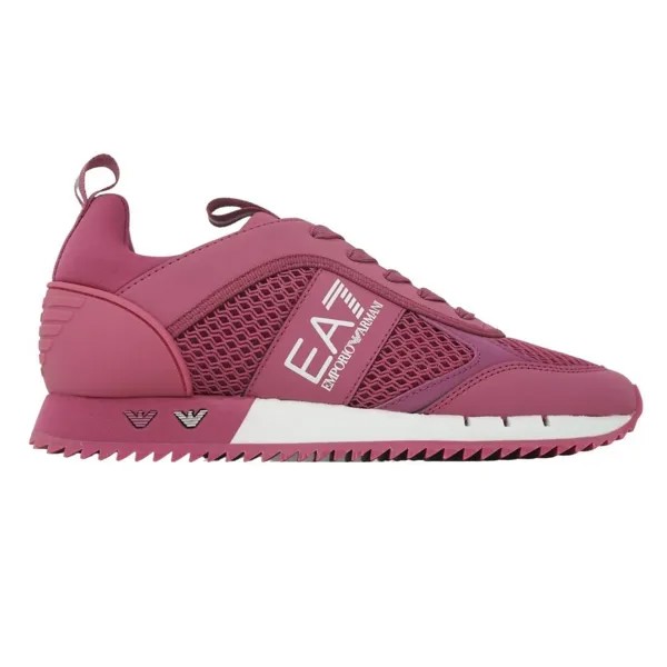 Розовые кружевные кроссовки для бега EA7, розовый