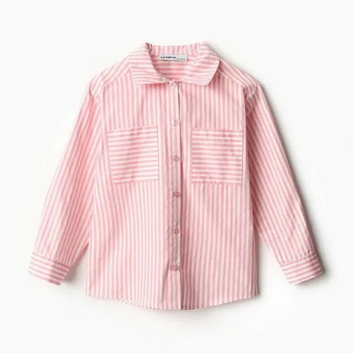 Рубашка Kaftan, размер 122/128, белый, розовый