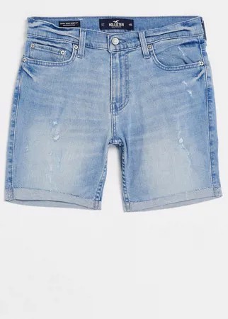 Светлые джинсовые шорты Hollister-Голубой