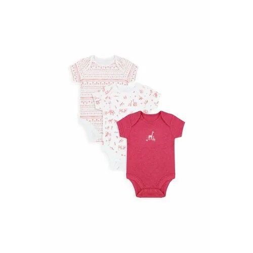 Боди mothercare, комплект из 3 шт., размер 56, розовый