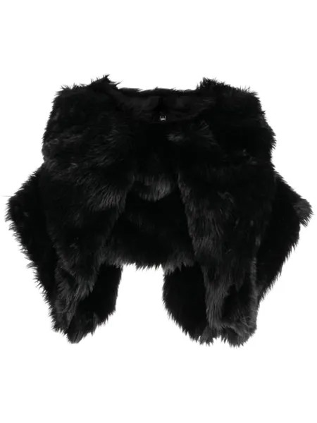 Укороченная блузка с мехом Comme Des Garçons, черный