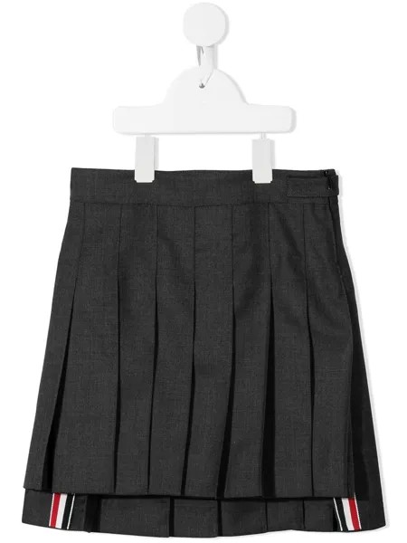 Thom Browne Kids плиссированная юбка мини Super 120s