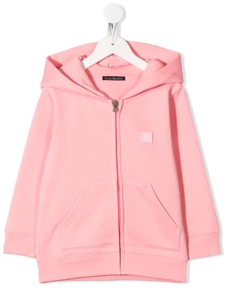 Acne Studios Kids худи на молнии с нашивкой-логотипом