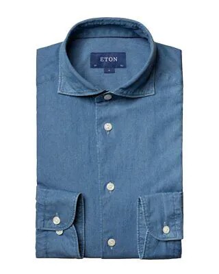 Рубашка Eton Slim Fit мужская синяя 14,5