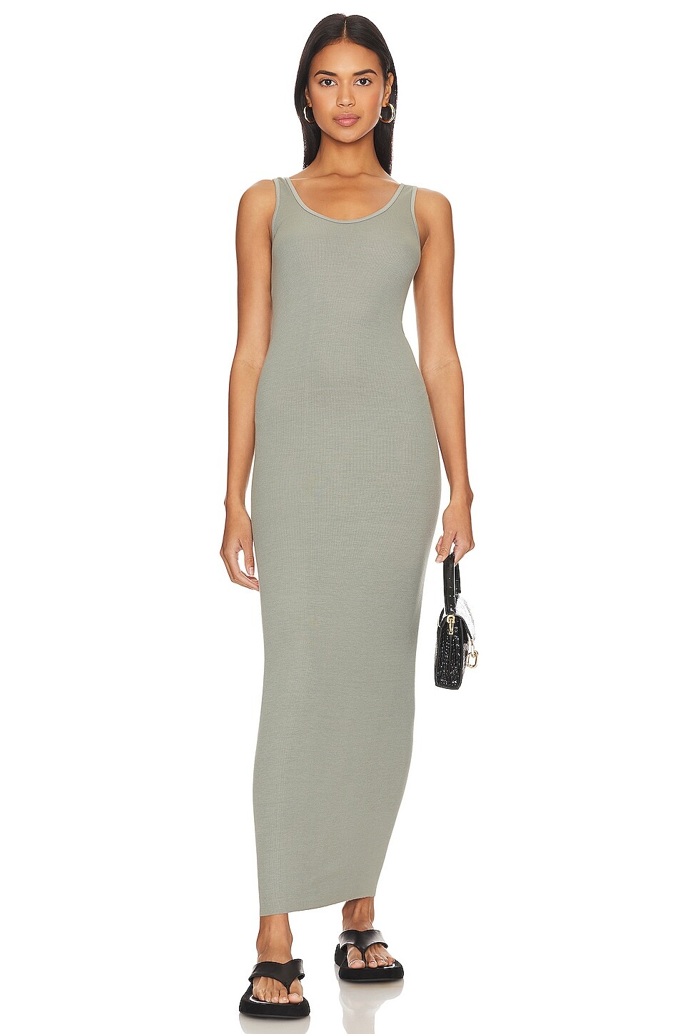 Платье макси Enza Costa Stretch Silk Knit Maxi Tank Dress, цвет Alpine Frost