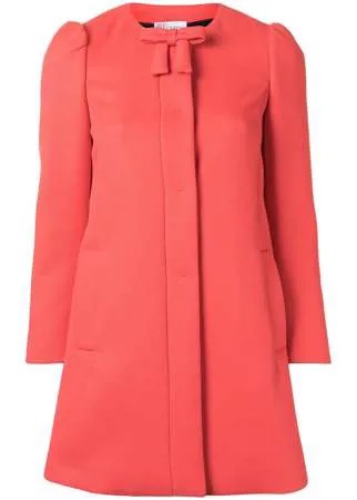 Valentino Pre-Owned однобортное пальто с бантом