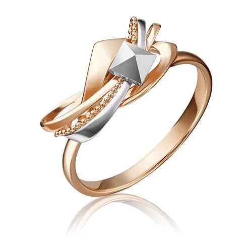 PLATINA jewelry Золотое кольцо без камней с алмазной гранью 01-5129-00-000-1111-04, размер 17