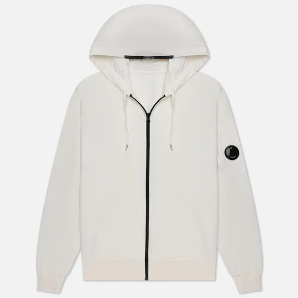 Мужская толстовка C.P. Company Light Fleece Zipped Grament Dyed Hoodie белый, Размер S