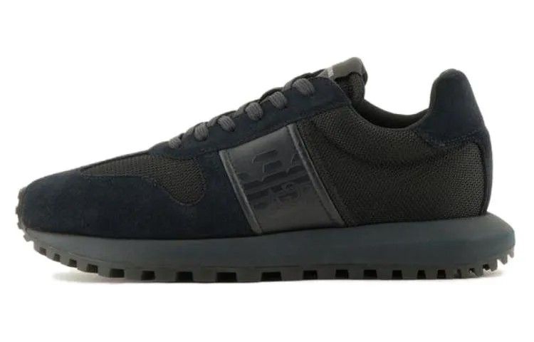 Кроссовки EMPORIO ARMANI Panelled Low-top Sneakers, темно-синий