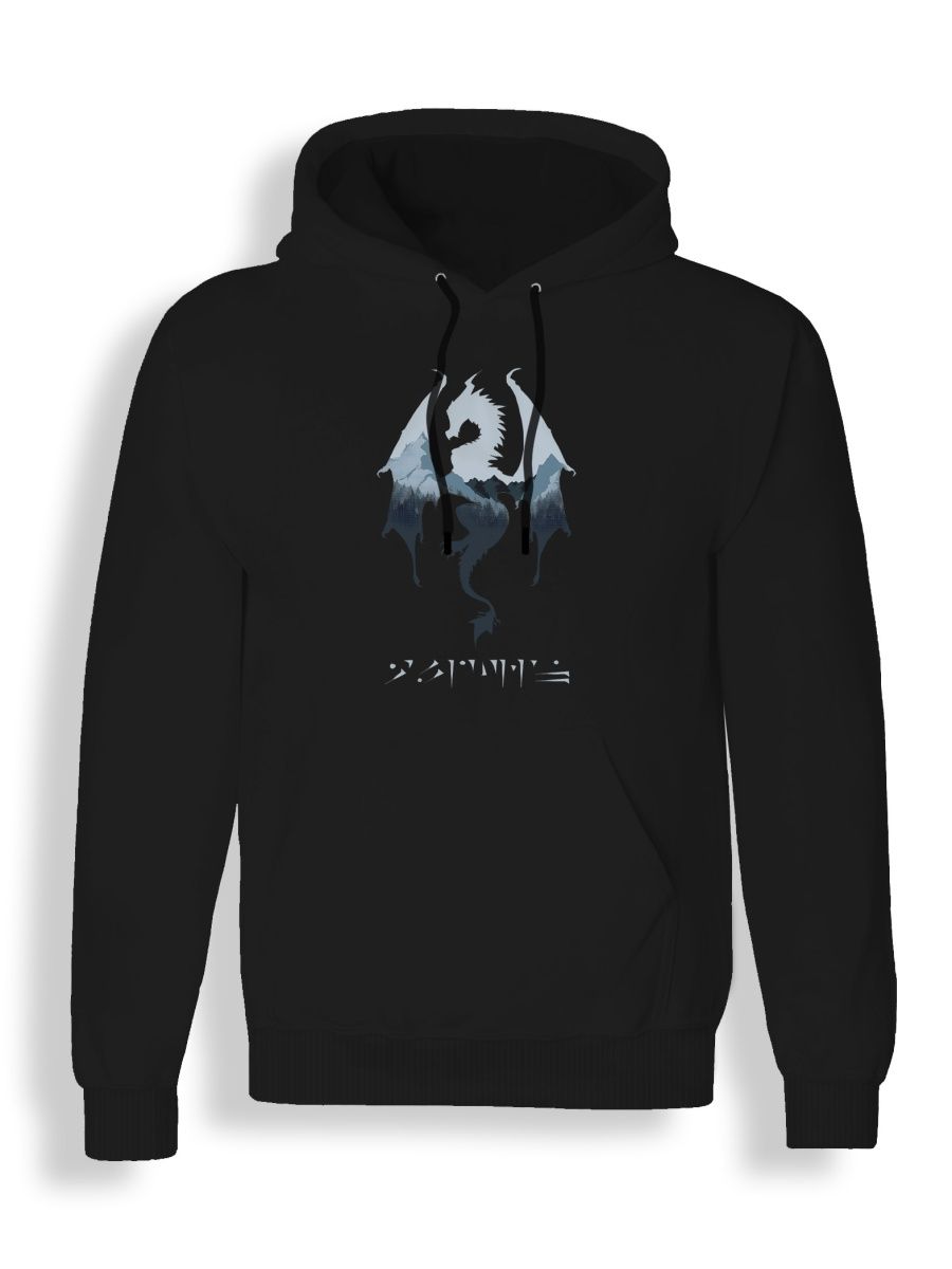 Худи унисекс СувенирShop The Elder Scrolls IV/Skyrim/Скайрим 24 черное 2XL