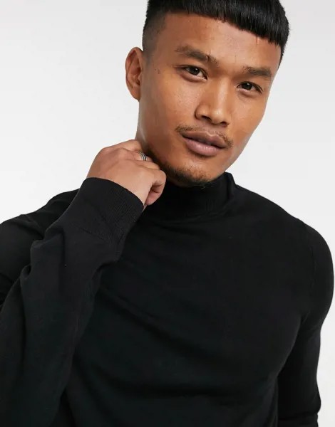 Черная водолазка Bershka-Черный