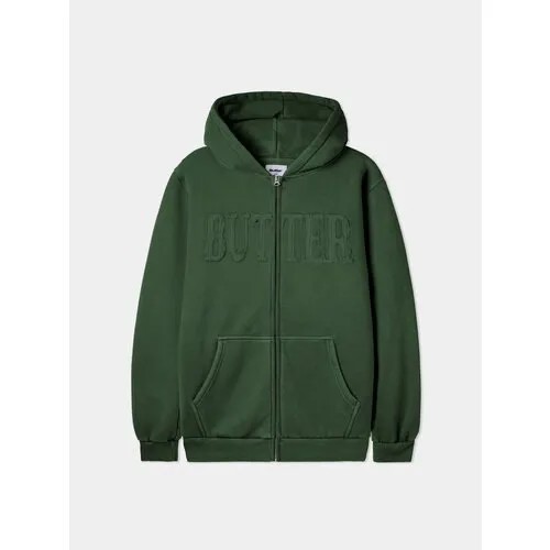 Худи Butter Goods Fabric Applique Zip-Thru, размер S, зеленый