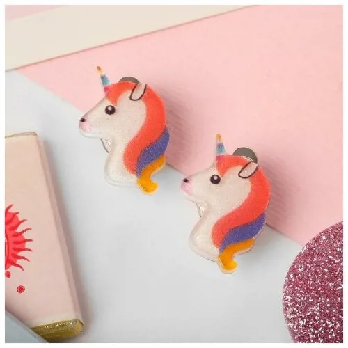 Серьги Выбражулька, белый, розовый