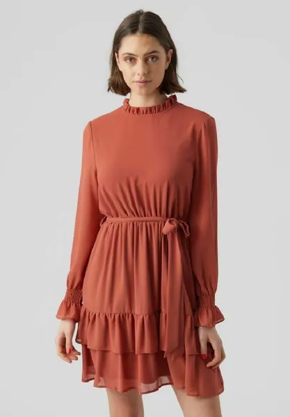 Летнее платье Vero Moda, коричневый