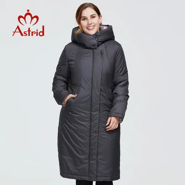 Astrid Тёплое ветрозащитное пальто с капюшоном больших размеров