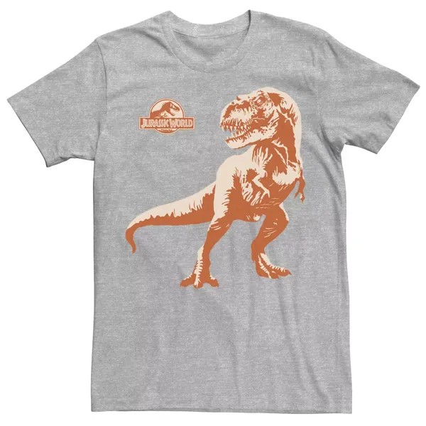 Мужская футболка T-Rex оранжевого оттенка с портретом Jurassic World