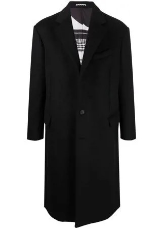 Versace однобортное пальто с логотипом