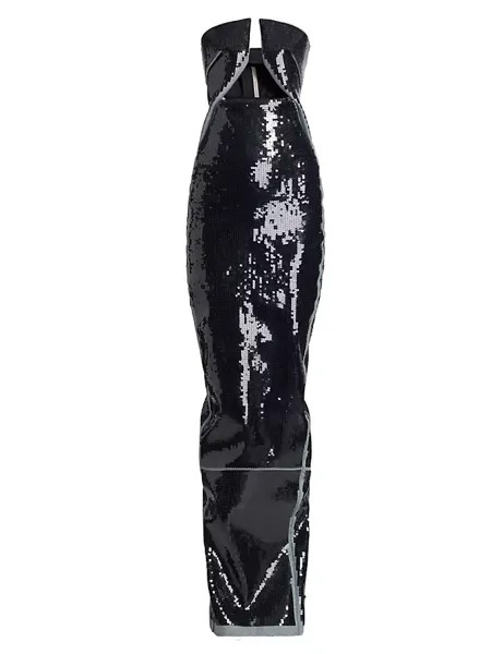 Джинсовое платье-колонна с пайетками и пайетками Rick Owens, черный