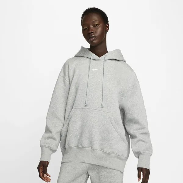 Спортивная одежда Объемная толстовка из флиса Phoenix NIKE, цвет dk grey heather/sail