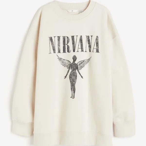 Свитшот H&M Nirvana Oversized, кремовый