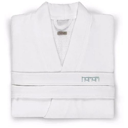 Махровые халаты Hamam, MARINE STRIPED, L/XL, 48-52, белоснежный, бирюзовый