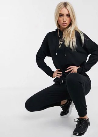 Спортивный костюм из худи и узких джоггеров с завязкой ASOS DESIGN-Черный